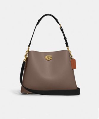 COACH/コーチ ウィロウ ショルダー バッグ カラーブロック Brown D01_ONE 牛革 レディース 旅行用かばん・バッグ